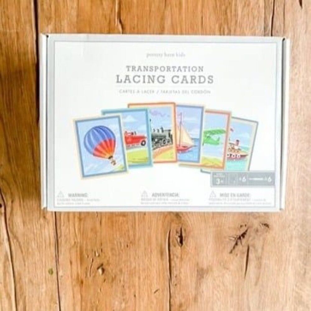 NEW! Pottery Barn Kids - Transportation Lacing Cards